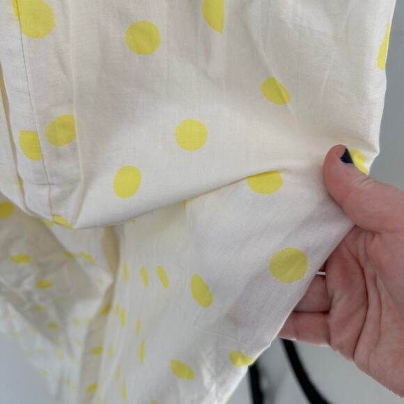 Anthropologie WHIT TWO Yellow Polka Dot Maxi Preppy Dress With Pockets Women L - Picture 8 of 13